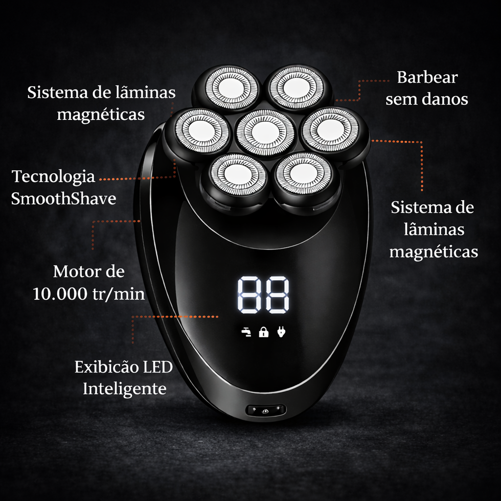 Barbeador elétrico 7 em 1 de alto desempenho